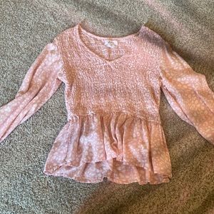 long sleeve pink top